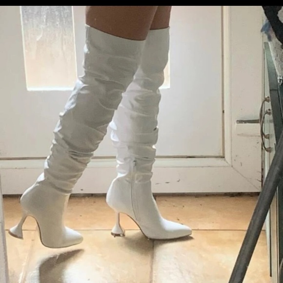 White thigh high boots - Picture 3 of 3